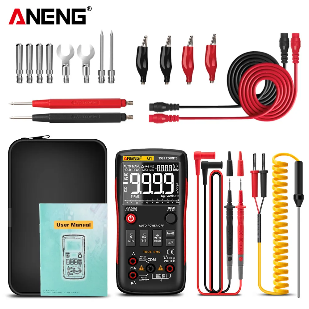 ANENG Q1 Digital Multimeter 9999 Analog Tester True RMS Professional Multimetro DIY Transistor Capacitor NCV Testers Lcr Meter - Image 9