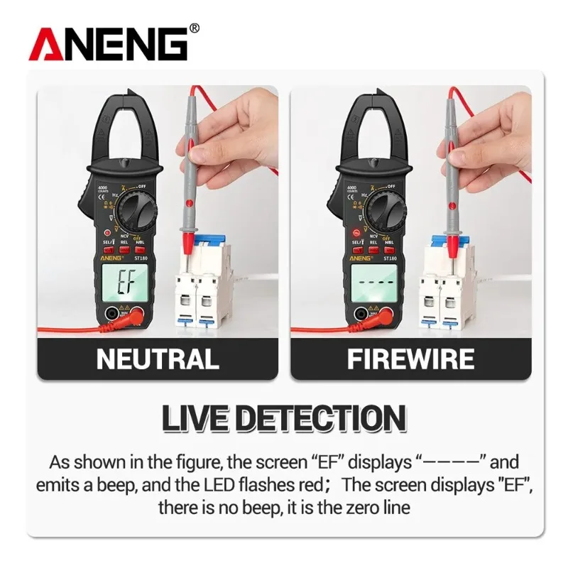 ANENG ST180 Digital Clamp Meter 4000 Counts Ammeter Voltage Multimeter AC Current Tester Car Test Capacitance NCV Ohmmer Tools - Image 4