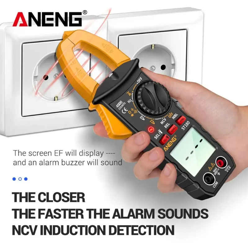 ANENG ST180 Digital Clamp Meter 4000 Counts Ammeter Voltage Multimeter AC Current Tester Car Test Capacitance NCV Ohmmer Tools - Image 6