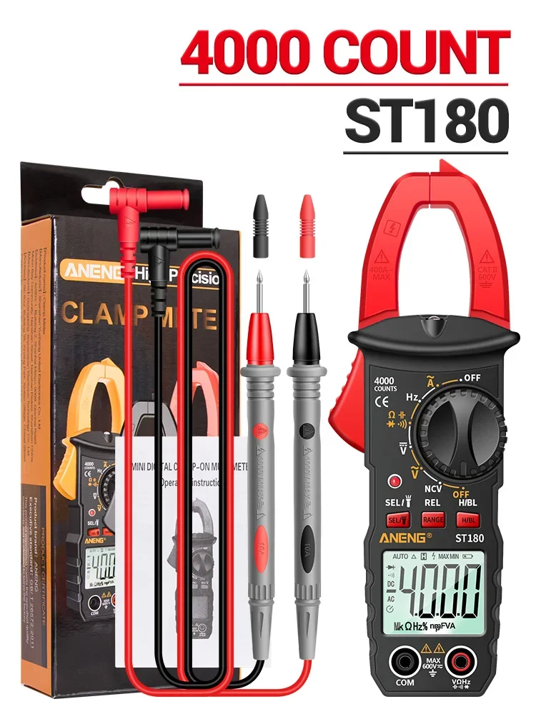 ANENG ST180 Digital Clamp Meter 4000 Counts Ammeter Voltage Multimeter AC Current Tester Car Test Capacitance NCV Ohmmer Tools - Image 7