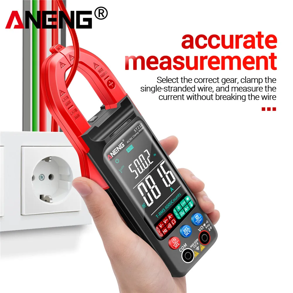 ANENG ST212 Digital Clamp Meter Multimeter 6000 Counts DC/AC Current 400A Amp Multimeter Large Voltage Car Hz NCV Ohm Tester - Image 3