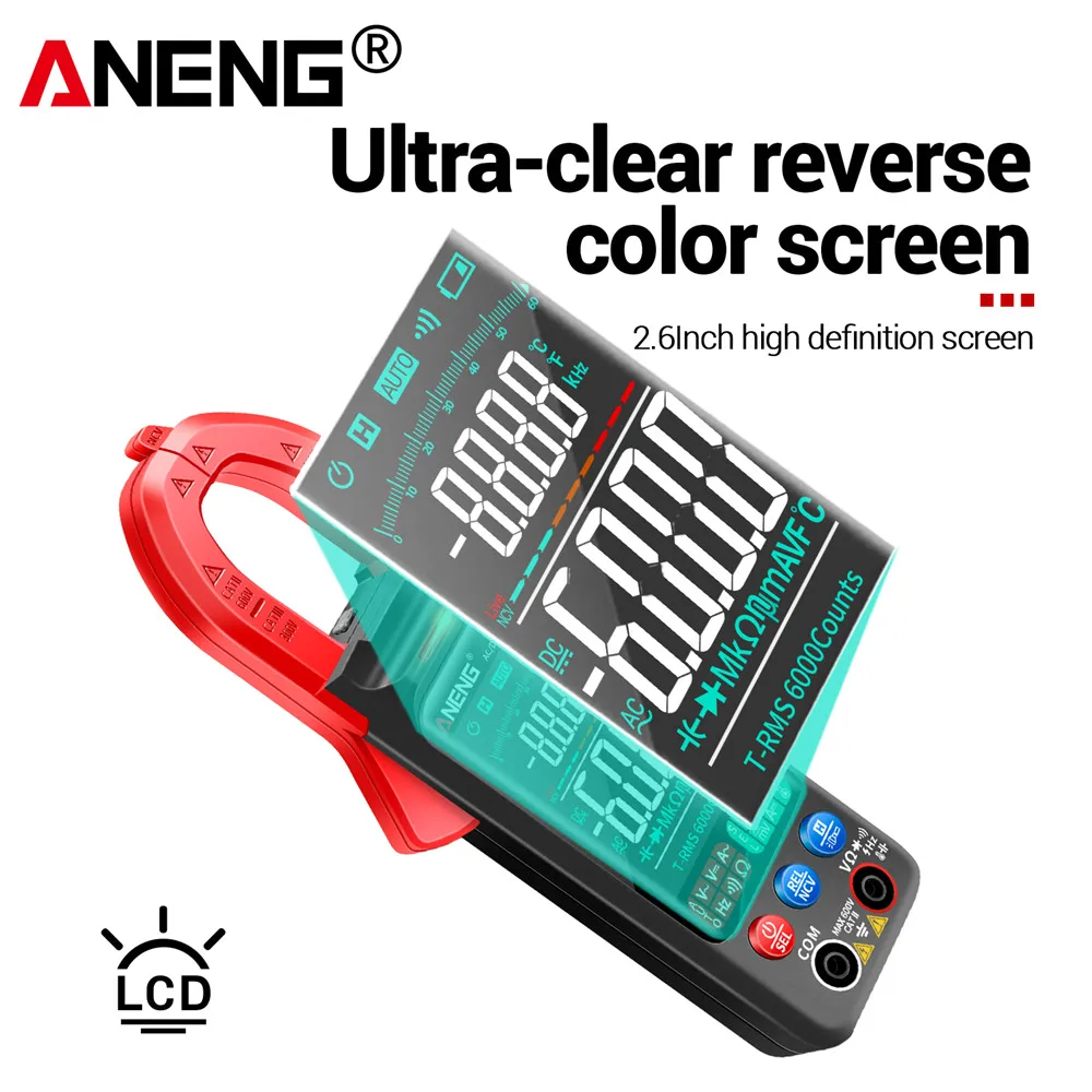 ANENG ST212 Digital Clamp Meter Multimeter 6000 Counts DC/AC Current 400A Amp Multimeter Large Voltage Car Hz NCV Ohm Tester - Image 4