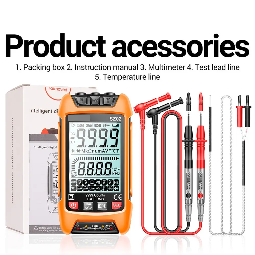 ANENG SZ02 Smart Digital Multimeter Handheld Multifunctional High Precision Electrician Maintenance Instrumen Temp Resistan - Image 10