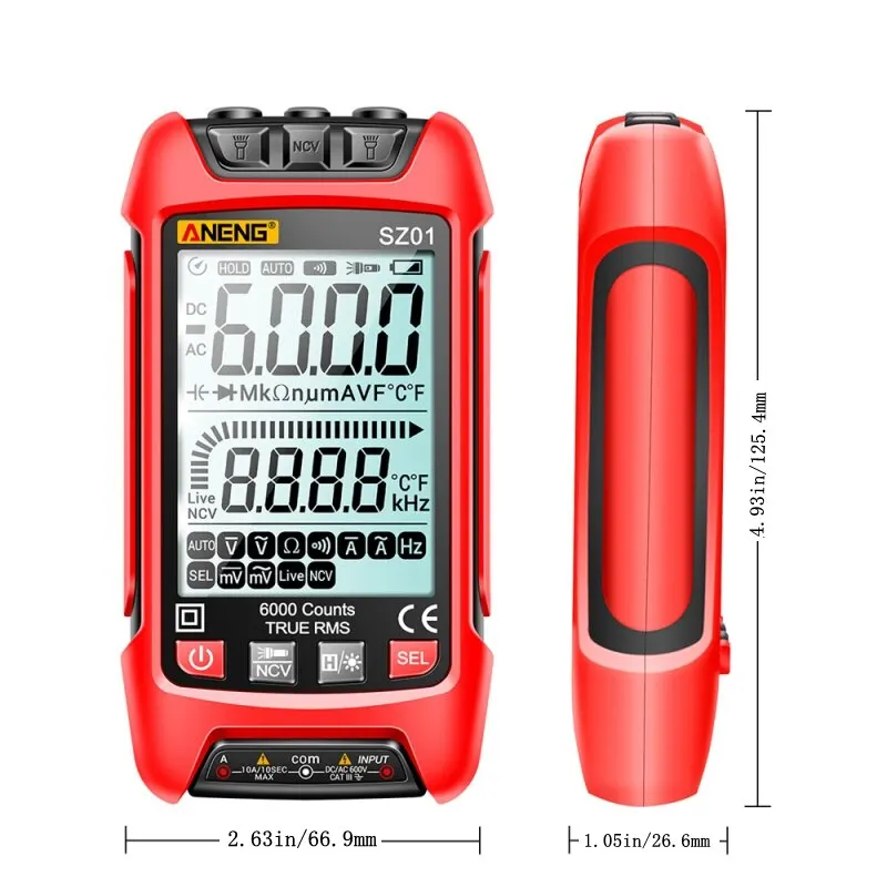 ANENG SZ02 Smart Digital Multimeter Handheld Multifunctional High Precision Electrician Maintenance Instrumen Temp Resistan - Image 4