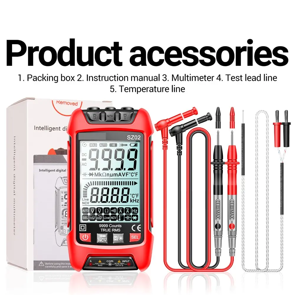 ANENG SZ02 Smart Digital Multimeter Handheld Multifunctional High Precision Electrician Maintenance Instrumen Temp Resistan - Image 9