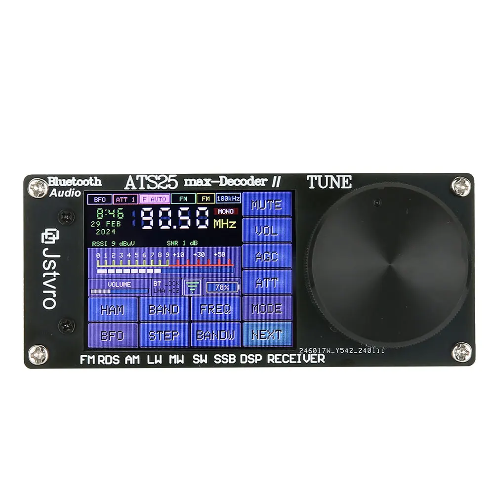 ATS25 Max Decoder II Bluetooth Version Second Generation Full Radio Receiver FM SW SSB MW LW Receiver 2.4-inch Touch Screen 2024 Registered Version - Image 4