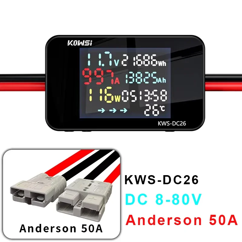 Battery Charging Tester Voltmeter Ammeter DC8-80V Voltage Current Power Test XT60 XT90 Interface For Electric Vehicle Motorcycle - Image 10