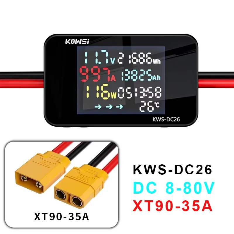 Battery Charging Tester Voltmeter Ammeter DC8-80V Voltage Current Power Test XT60 XT90 Interface For Electric Vehicle Motorcycle - Image 9