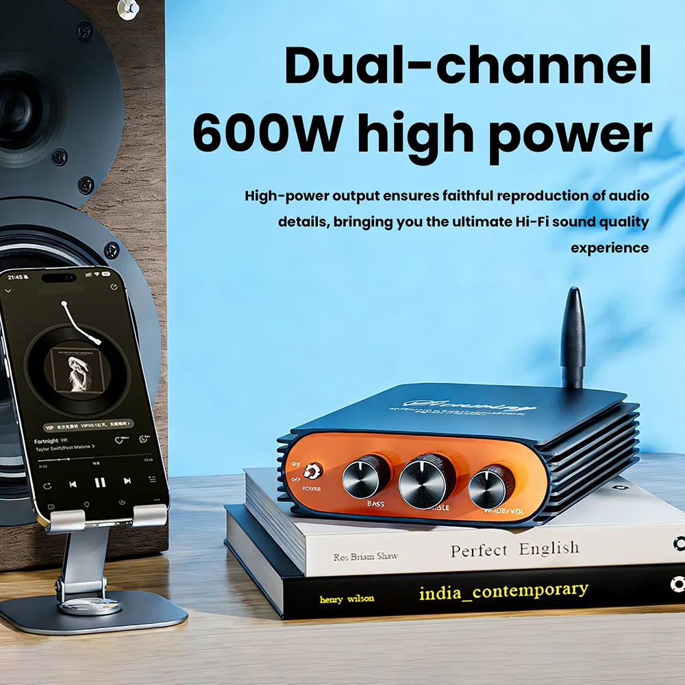 Bluetooth 5.3 HiFi Power Amplifier TPA3255 Chip 600W Dual Channel DSP Sound Tuning for Home Theater/Car Audio - Image 2