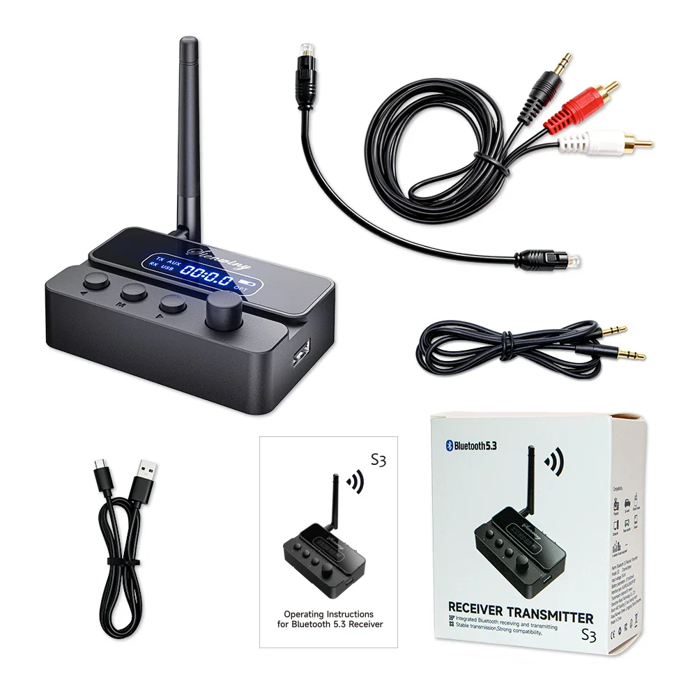 Bluetooth 5.3 Transmitter Receiver HiFi OPT Optical /AUX 3.5mm/RCA/USB/U-Disk 15M Range 400mAh RX/TX 2-in-1 For TV PC Speaker - Image 6