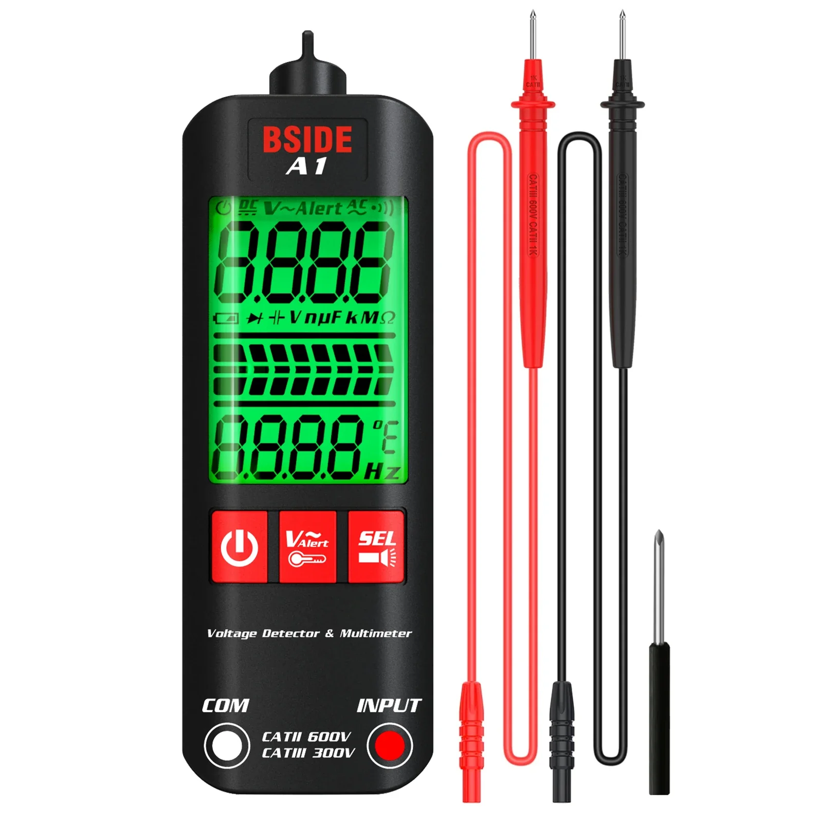 BSIDE A1 2000 Counts Multimeter LCD Digital Tester Voltage Detector DC/AC Voltage Frequency Resistance NCV True RMS Meter - Image 6