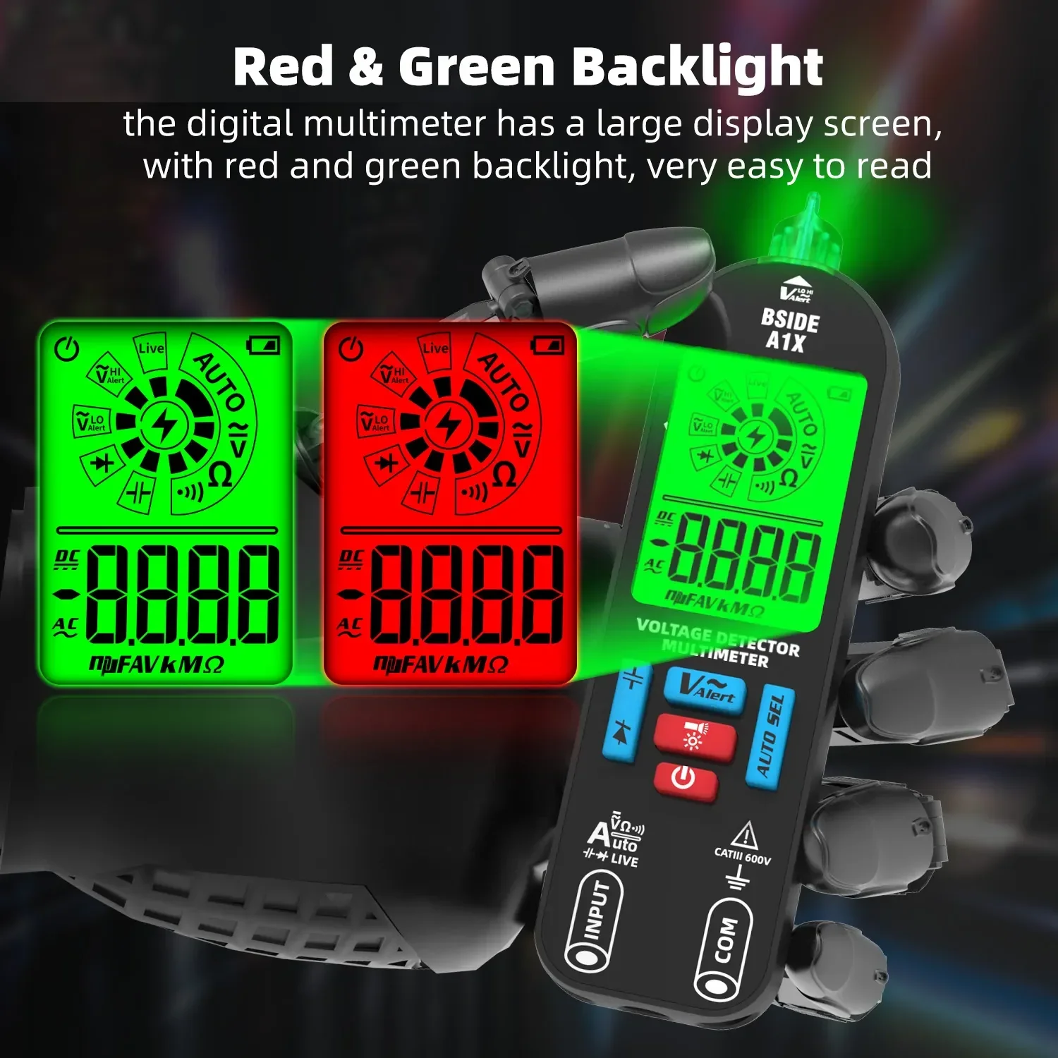 BSIDE A1X Smart Digital Multimeter Electronic Tester AC DC Contactless NCV Automatic Diode Capacitor Ohm Hz Breakpoint Meter - Image 3