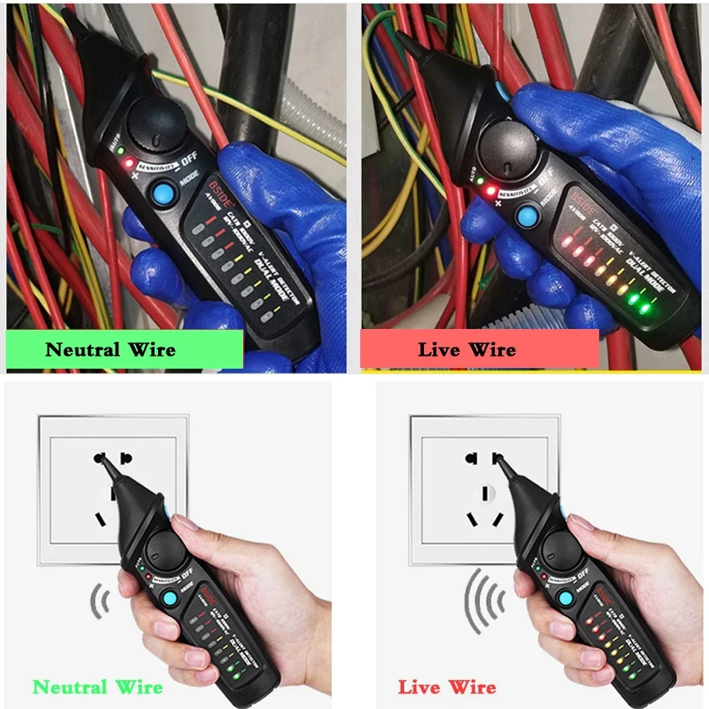 BSIDE AVD06 Non-Contact Voltage detector indicator Profession Smart Test Pencil Live/phase Wire Breakpoint NCV Continuity Meter - Image 4