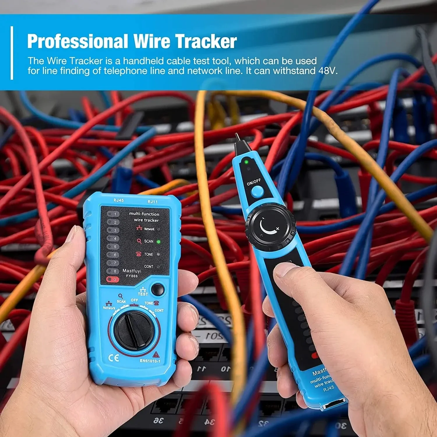 BSIDE FWT11 Network Cable Tracker Wire Tester RJ11 RJ45 Cat5Cat6 Ethernet LAN Detector Line Finder Telephone Wire Tracker Finder - Image 2