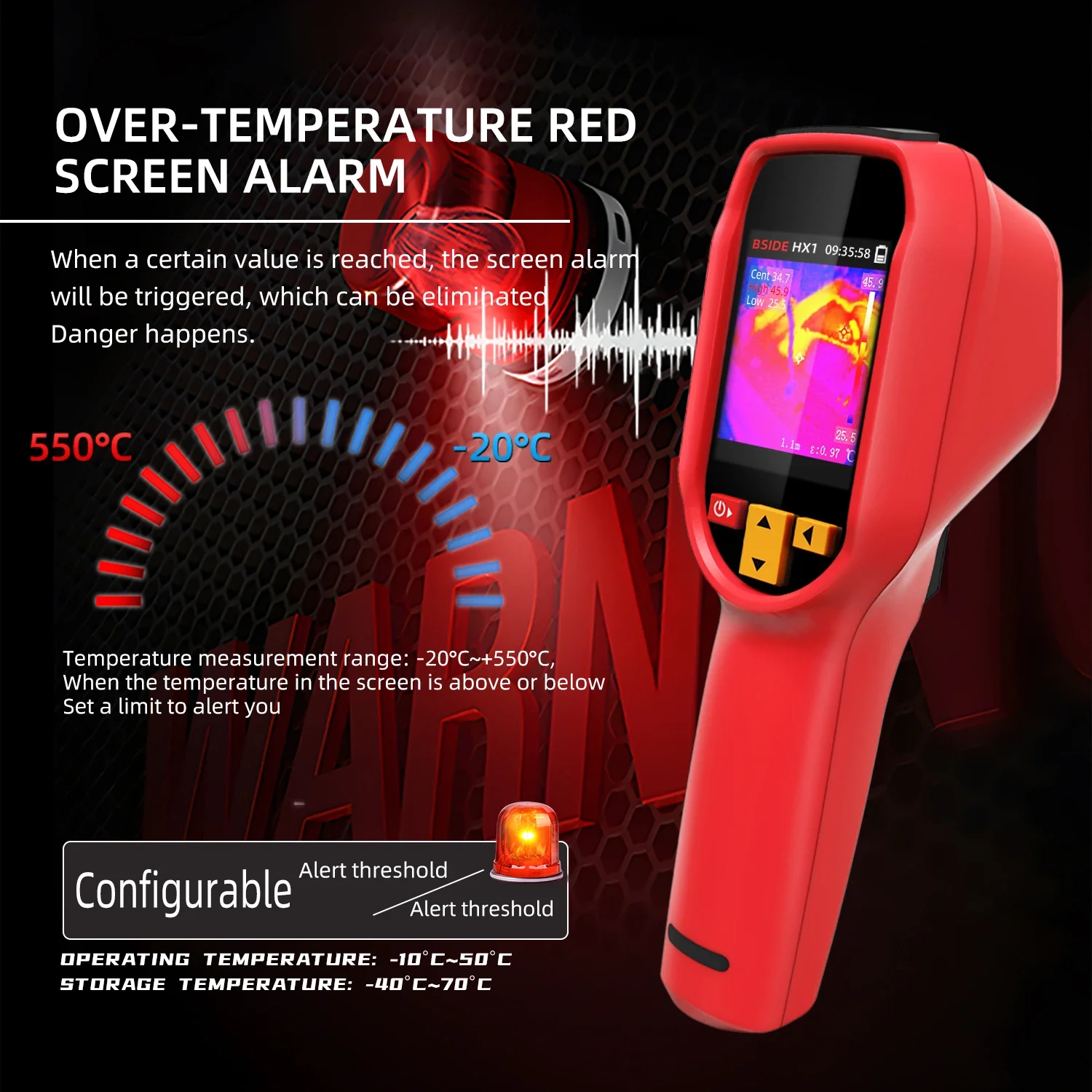 BSIDE HX1 Handheld Thermal Imaging Camera PC Analysis Software Industrial Tester -20~550C 240×240IR resolution 15 color palettes - Image 4