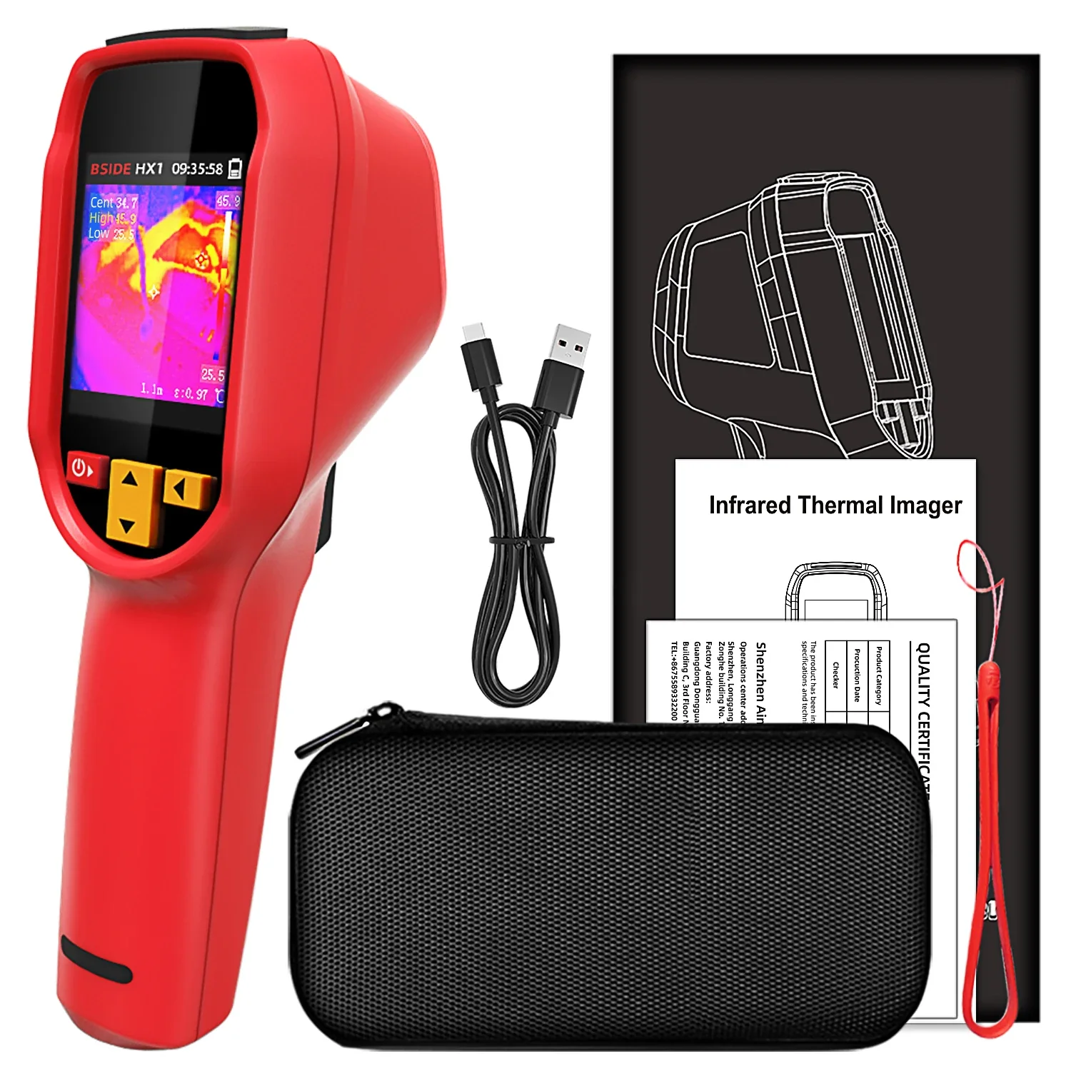 BSIDE HX1 Handheld Thermal Imaging Camera PC Analysis Software Industrial Tester -20~550C 240×240IR resolution 15 color palettes - Image 7