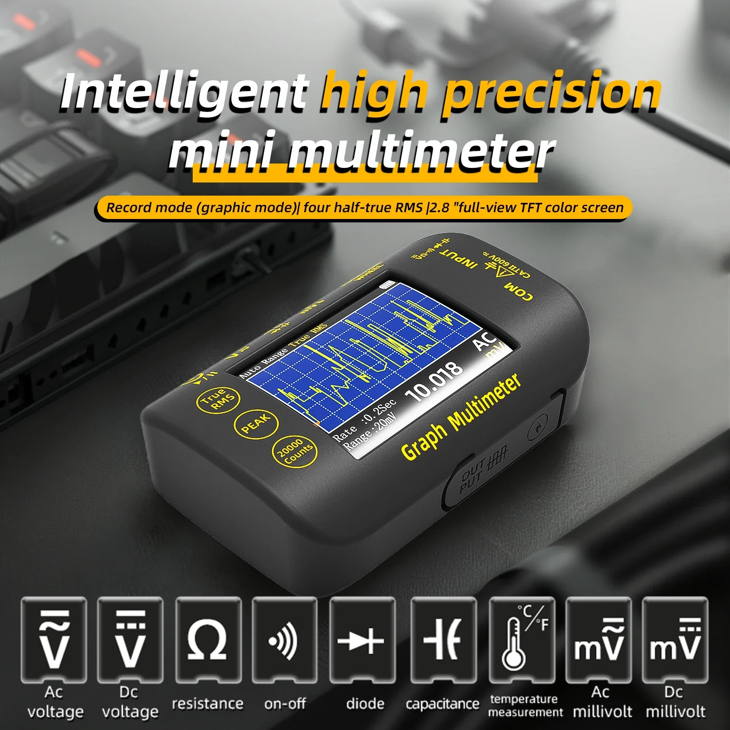 BSIDE S40/S450  Mini Digital Multimeter 20000counts High-precision Multitester 200Mohm Resistance Voltage Capacitance Hz Continuity Tester - Image 5