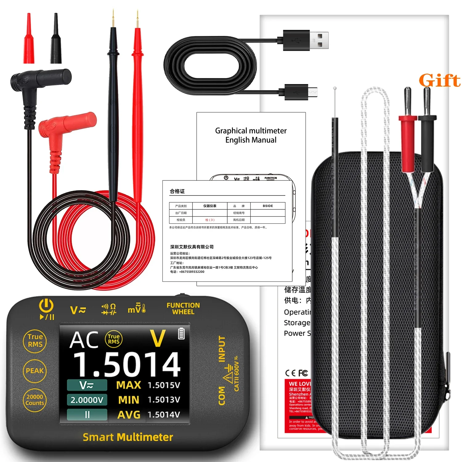 BSIDE S40/S450  Mini Digital Multimeter 20000counts High-precision Multitester 200Mohm Resistance Voltage Capacitance Hz Continuity Tester - Image 7