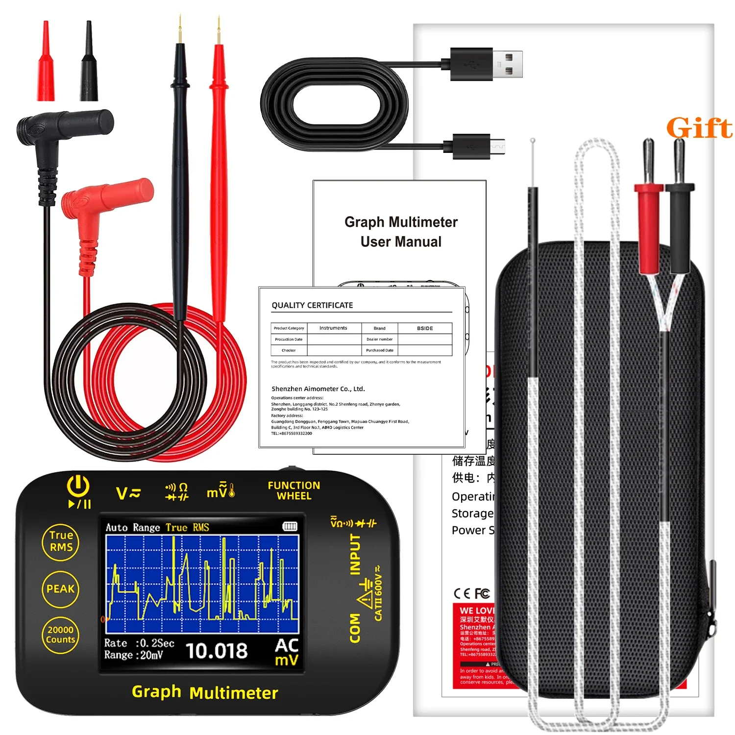 BSIDE S40/S450  Mini Digital Multimeter 20000counts High-precision Multitester 200Mohm Resistance Voltage Capacitance Hz Continuity Tester - Image 8