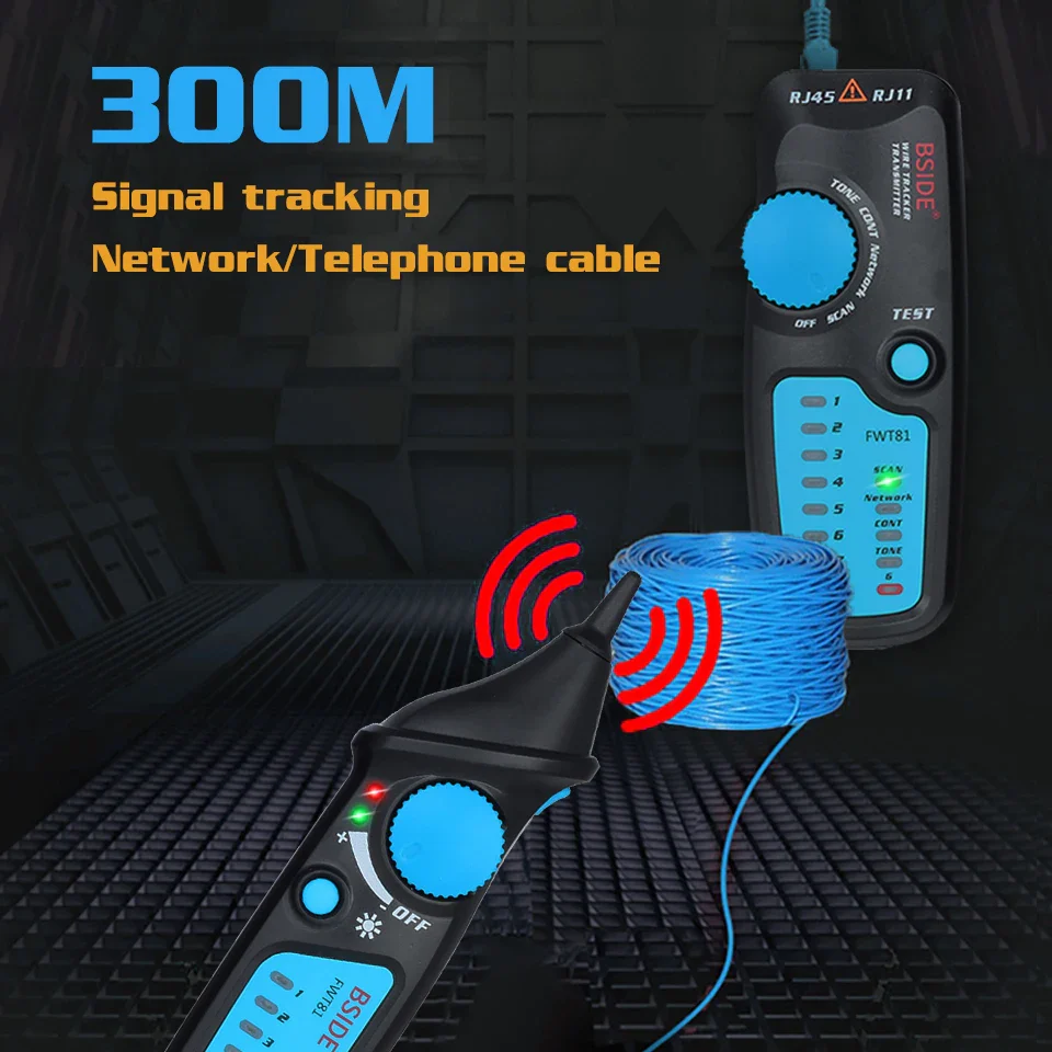 BSIDE Network cable tracker detecteur FWT81 RJ11/45 Lan Ethernet Phone wire tester Finder Telecom Tool electrified work 48V - Image 2