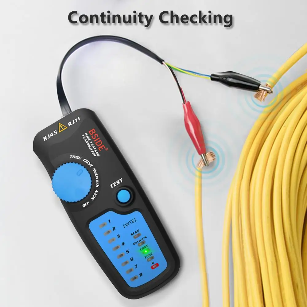 BSIDE Network cable tracker detecteur FWT81 RJ11/45 Lan Ethernet Phone wire tester Finder Telecom Tool electrified work 48V - Image 4