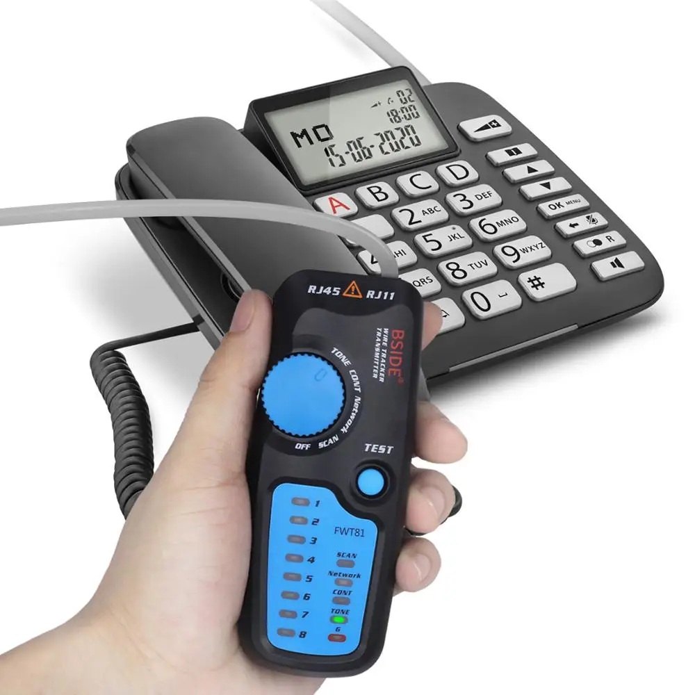 BSIDE Network cable tracker detecteur FWT81 RJ11/45 Lan Ethernet Phone wire tester Finder Telecom Tool electrified work 48V - Image 5