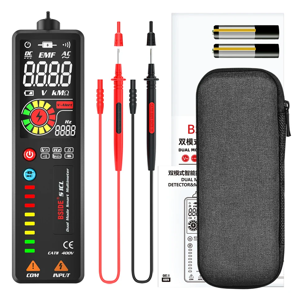 BSIDE S1 S1CL New Voltage Detector Tester Digital Multimeter Smart LCD Portable DC AC Voltage Ohm Continuity Hz NCV Test Meter - Image 6
