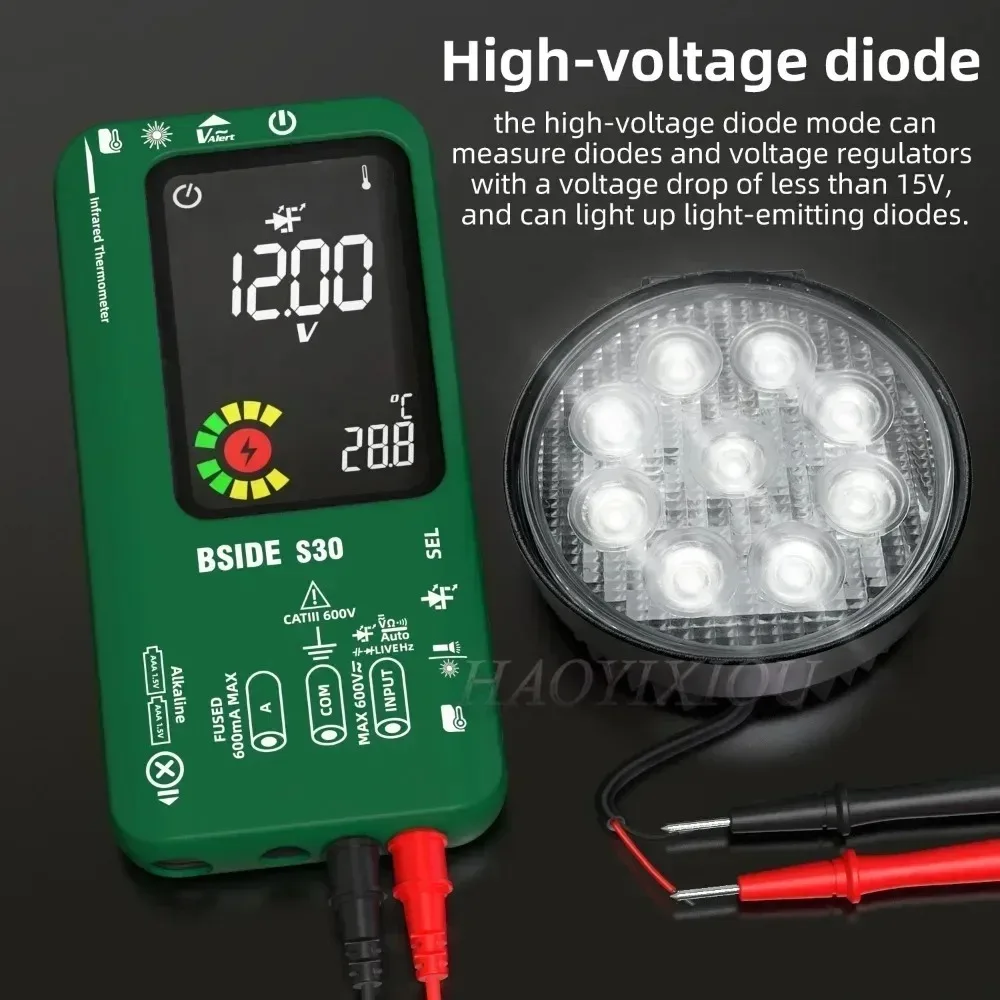 BSIDE S30 Smart Digital Multimeter 15V Diode Infrared Thermometer AC DC Voltage Current Recharge Professional Electronic Tester - Image 4