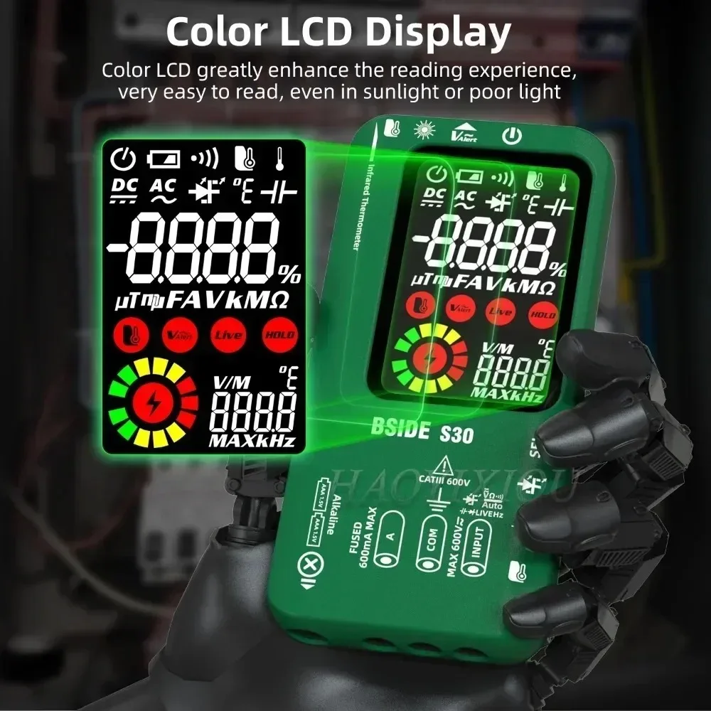 BSIDE S30 Smart Digital Multimeter 15V Diode Infrared Thermometer AC DC Voltage Current Recharge Professional Electronic Tester - Image 5