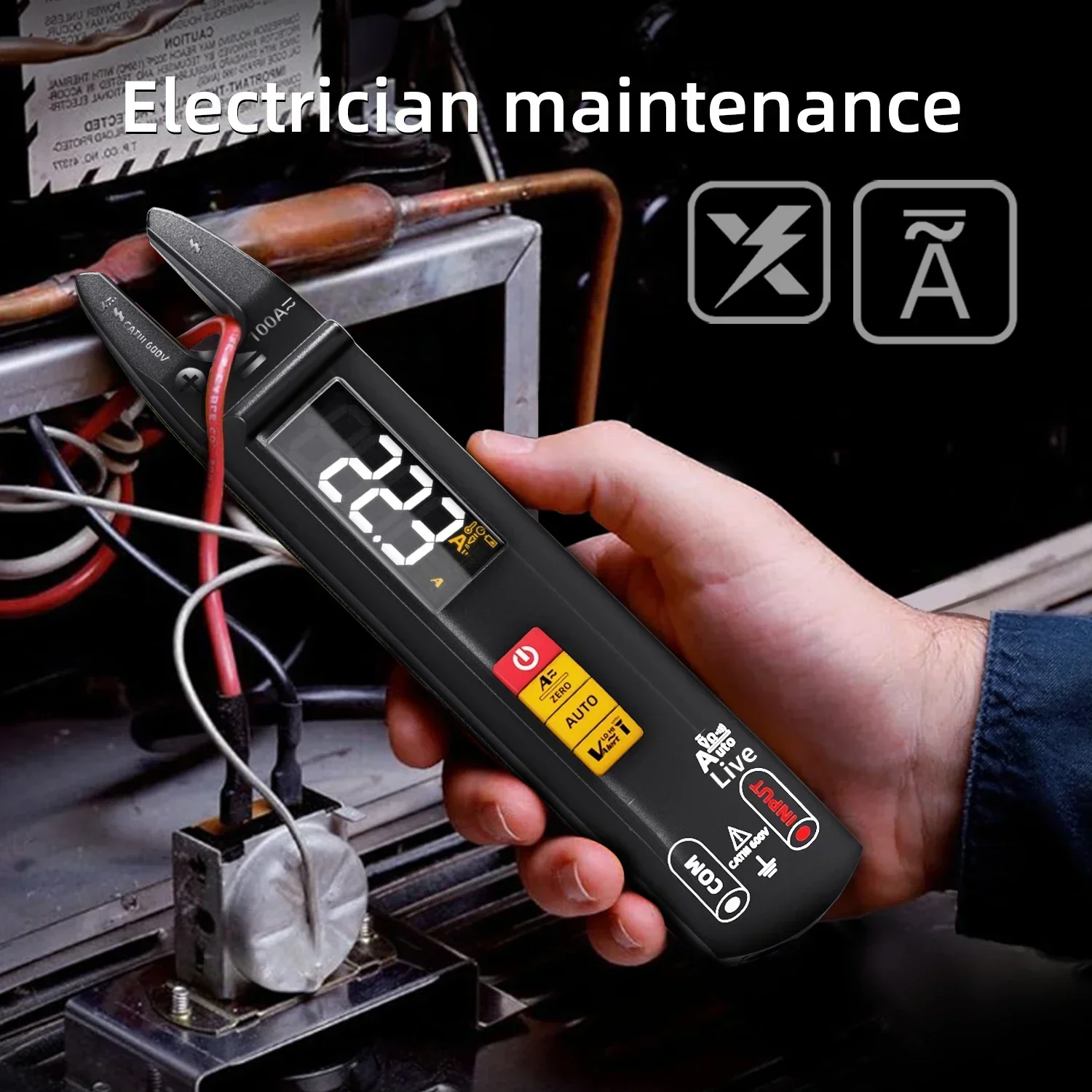 BSIDE U0 Digital Clamp Meter Fork DC AC 100A Smart Ammeter Pliers T-RMS Current Auto Multimeter Voltage Ohm Electrical Tester - Image 2