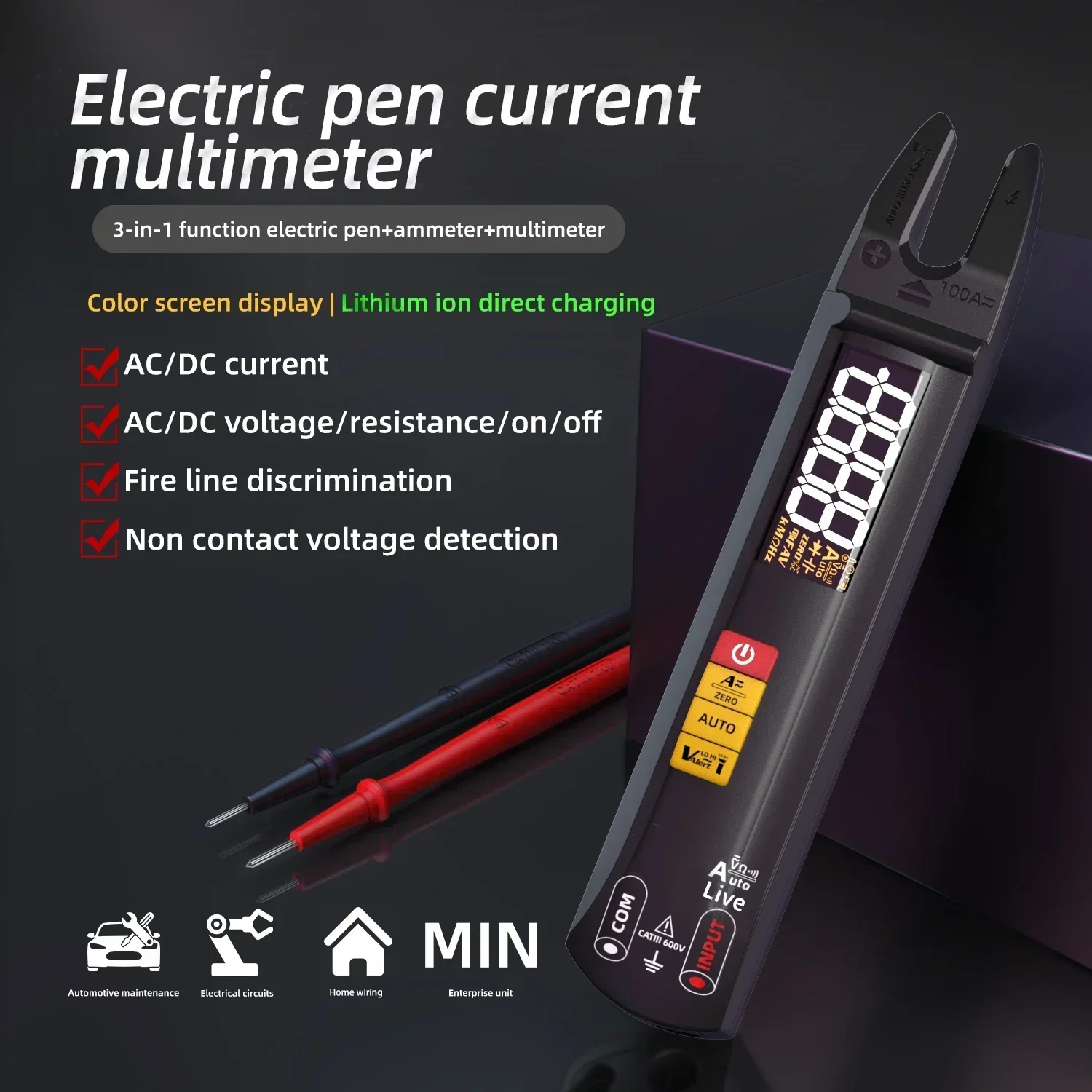 BSIDE U0 Digital Clamp Meter Fork DC AC 100A Smart Ammeter Pliers T-RMS Current Auto Multimeter Voltage Ohm Electrical Tester - Image 4