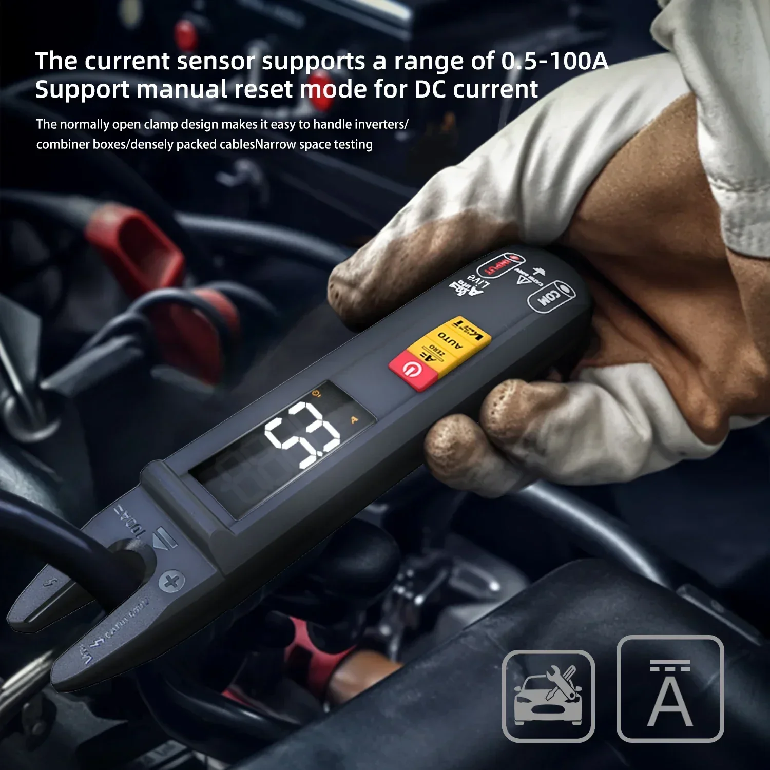 BSIDE U0 Digital Clamp Meter Fork DC AC 100A Smart Ammeter Pliers T-RMS Current Auto Multimeter Voltage Ohm Electrical Tester - Image 6