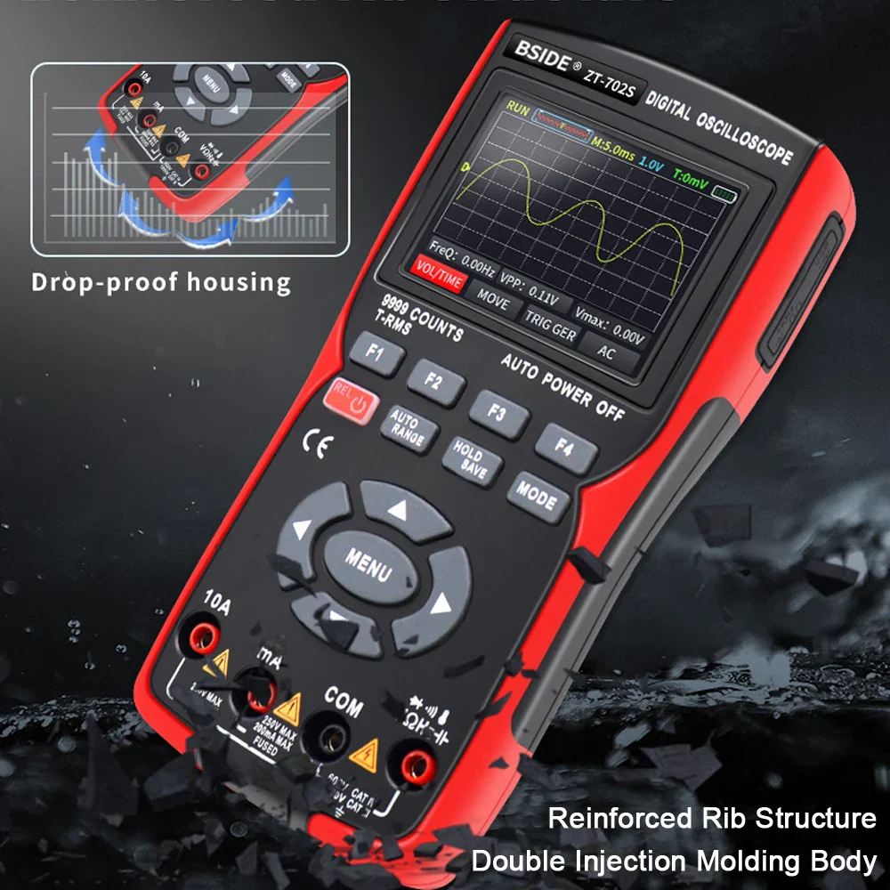 BSIDE ZT702S Handheld Oscilloscope Multimeter Professional Digital Multiteter Electrician Current Capacitance Resistance Tester - Image 5