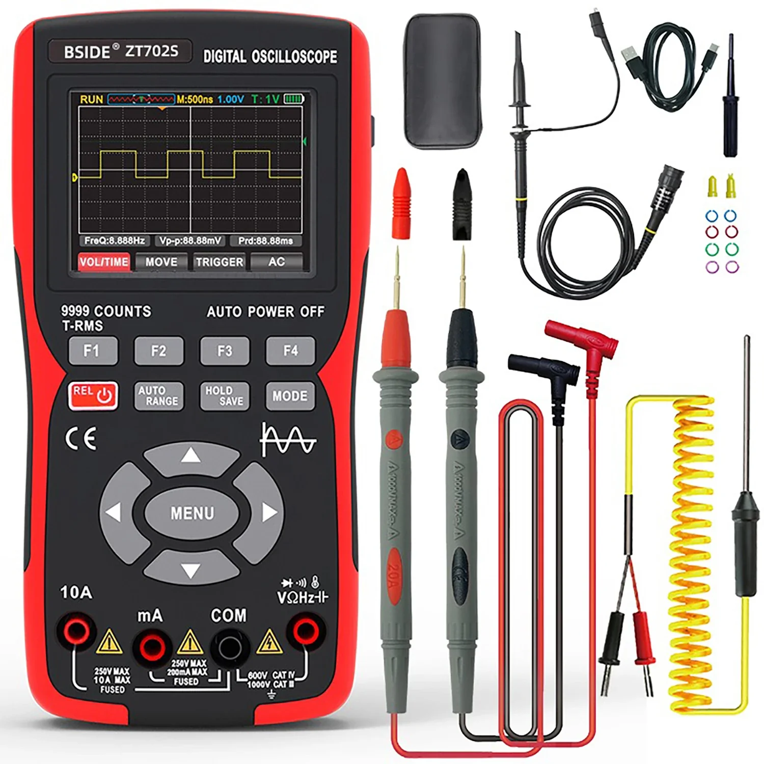 BSIDE ZT702S Handheld Oscilloscope Multimeter Professional Digital Multiteter Electrician Current Capacitance Resistance Tester - Image 6
