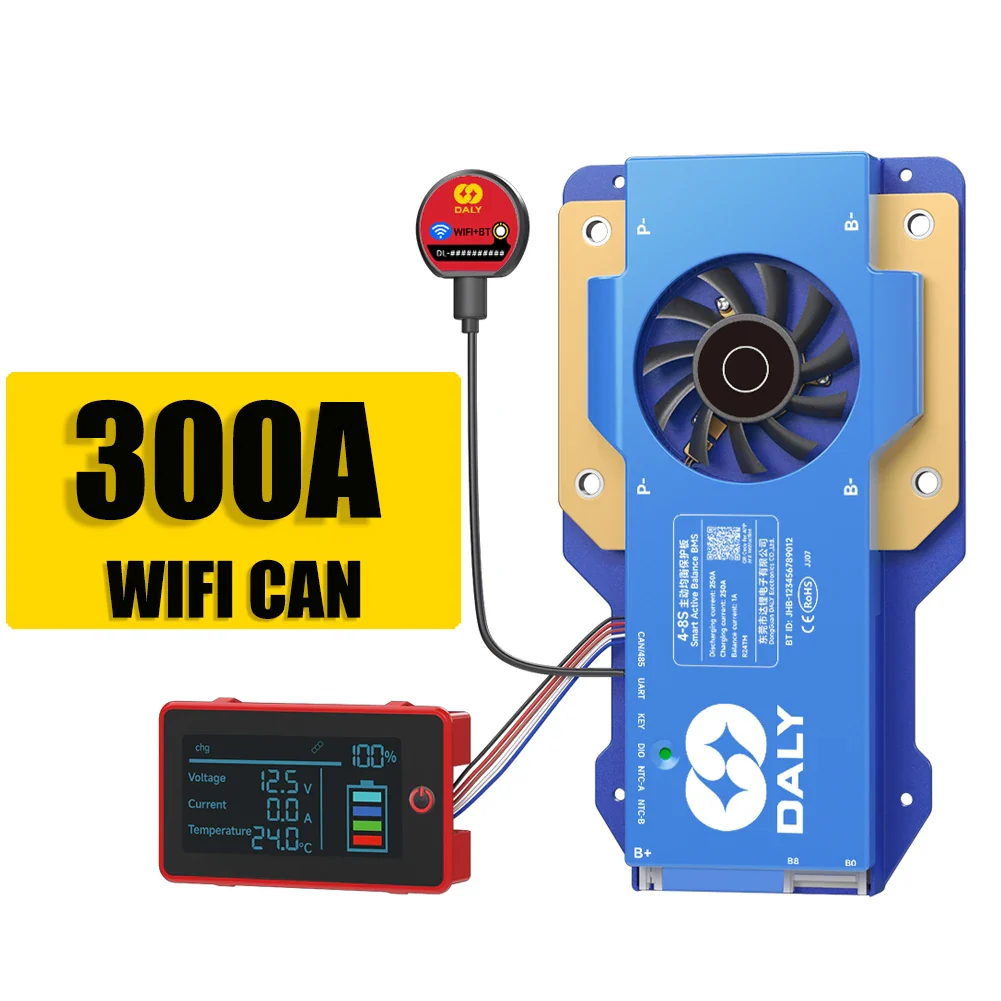 Daly BMS WiFi Active BMS 250 amperios for Lifepo4 4S 8S 24S 100A 150A 200A 500A Active Balance 1A Built-in BT 7S 24V 12V 48V - Image 12