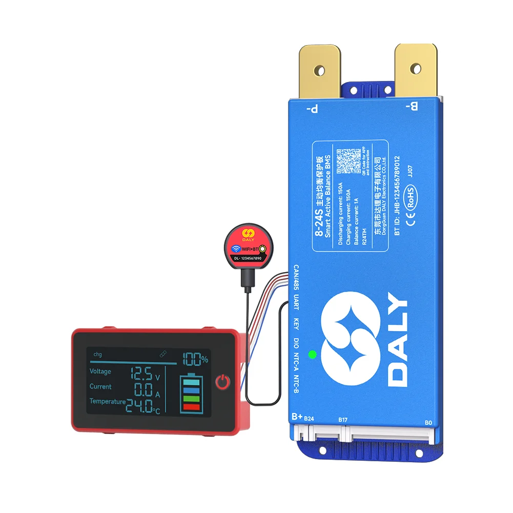 Daly BMS WiFi Active BMS 250 amperios for Lifepo4 4S 8S 24S 100A 150A 200A 500A Active Balance 1A Built-in BT 7S 24V 12V 48V - Image 2