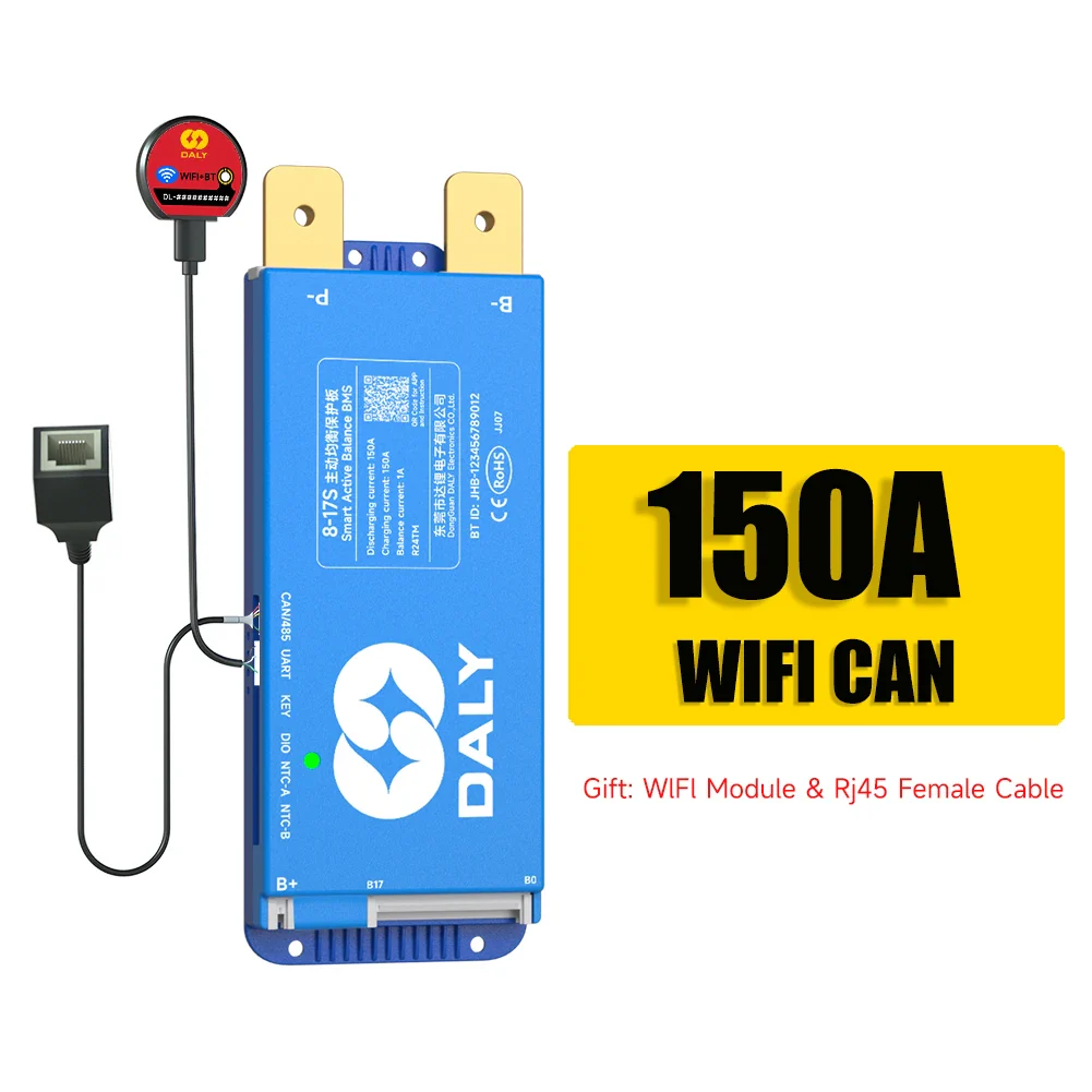 Daly BMS WiFi Active BMS 250 amperios for Lifepo4 4S 8S 24S 100A 150A 200A 500A Active Balance 1A Built-in BT 7S 24V 12V 48V - Image 21