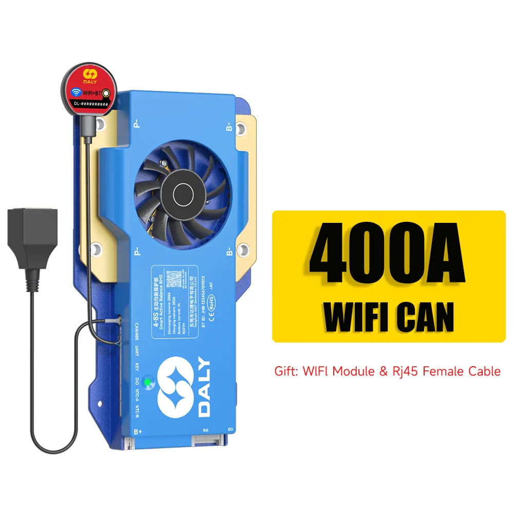 Daly BMS WiFi Active BMS 250 amperios for Lifepo4 4S 8S 24S 100A 150A 200A 500A Active Balance 1A Built-in BT 7S 24V 12V 48V - Image 25