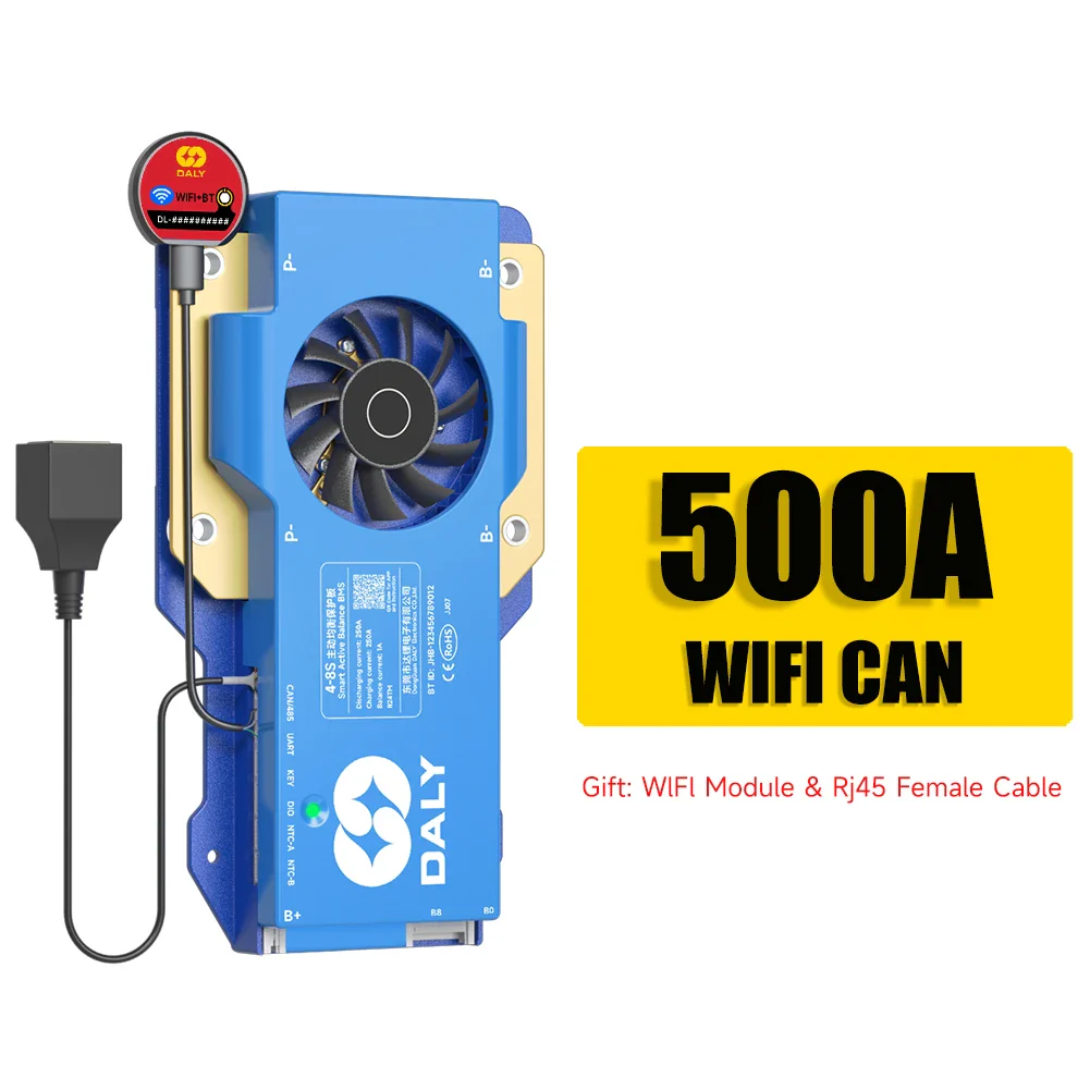 Daly BMS WiFi Active BMS 250 amperios for Lifepo4 4S 8S 24S 100A 150A 200A 500A Active Balance 1A Built-in BT 7S 24V 12V 48V - Image 26