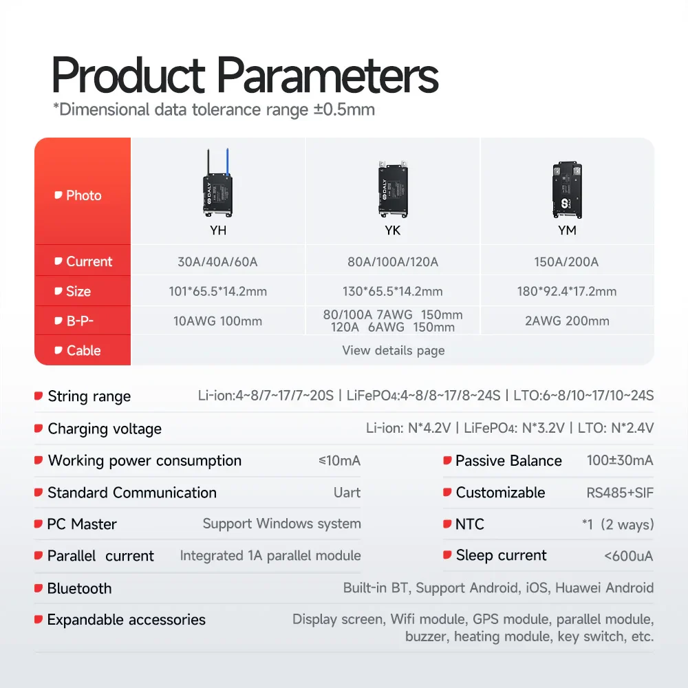 Daly Smart BMS 4S 6S 8S 12S 13S 14S 16S 17S 20S 24S Bluetooth BMS 30A 40A 60A 80A 100A 120A 150A 200A Lifepo4 Li-Ion LTO Battery - Image 6