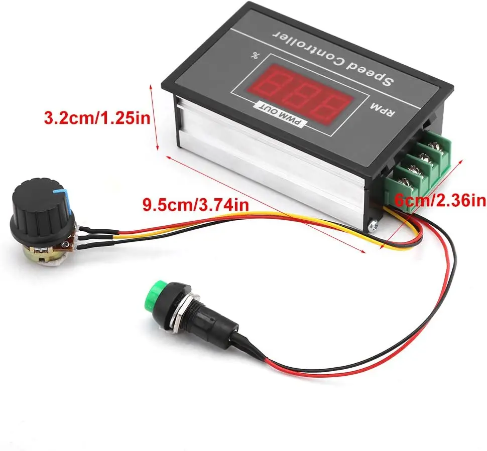 DC 6-60V 12V 24V 36V 48V 30A PWM DC Motor Speed Controller Regulator Motor Speed Controller with Start Stop Switch - Image 2