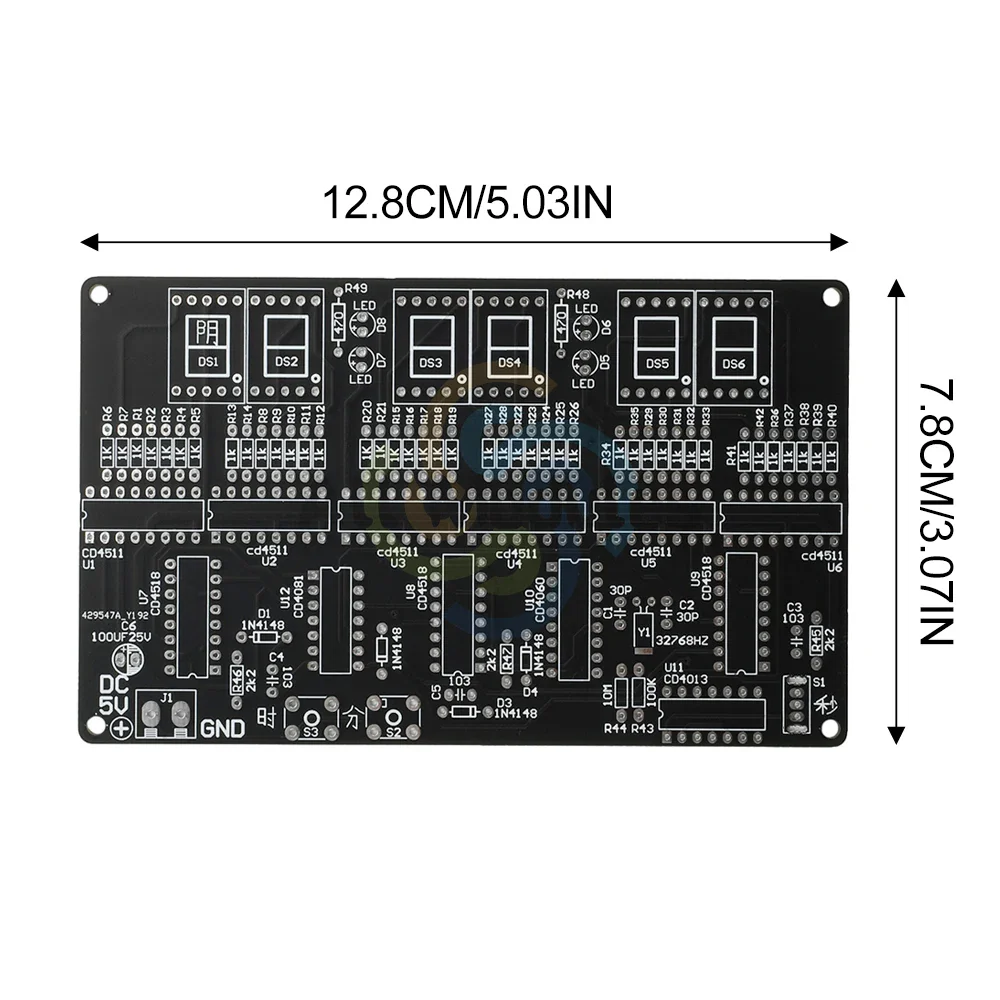 DC4.5V-5.5V 6 Digits DIY Clock Kit Auto Display Time DIY Alarm Clock Soldering Practice Kit for Students and Diyers - Image 4