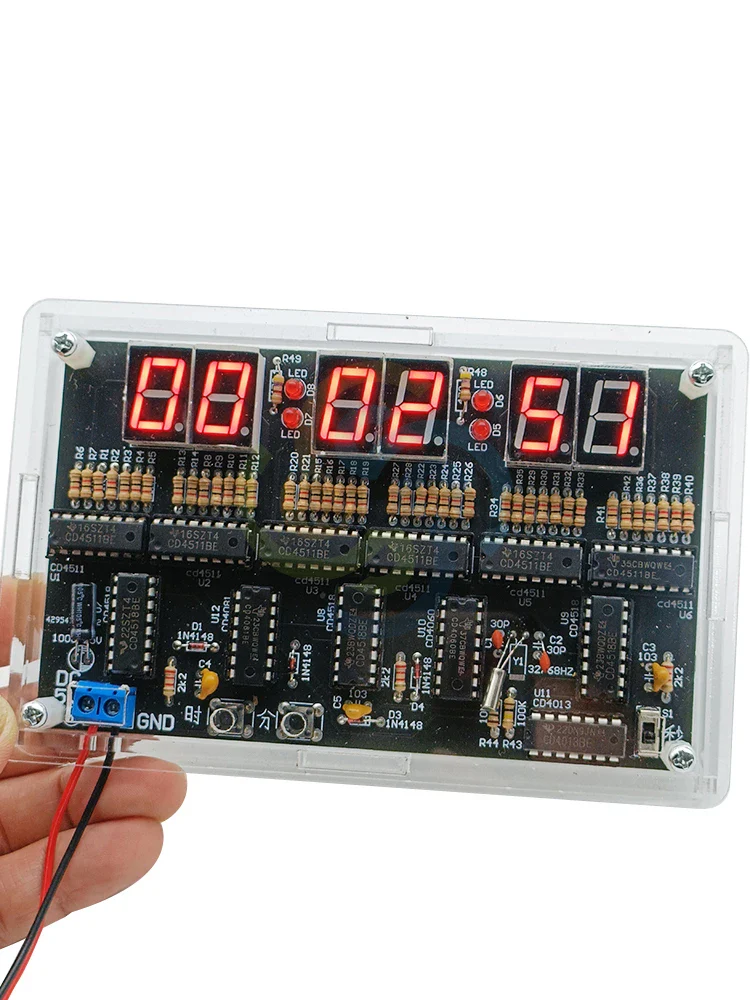 DC4.5V-5.5V 6 Digits DIY Clock Kit Auto Display Time DIY Alarm Clock Soldering Practice Kit for Students and Diyers - Image 5