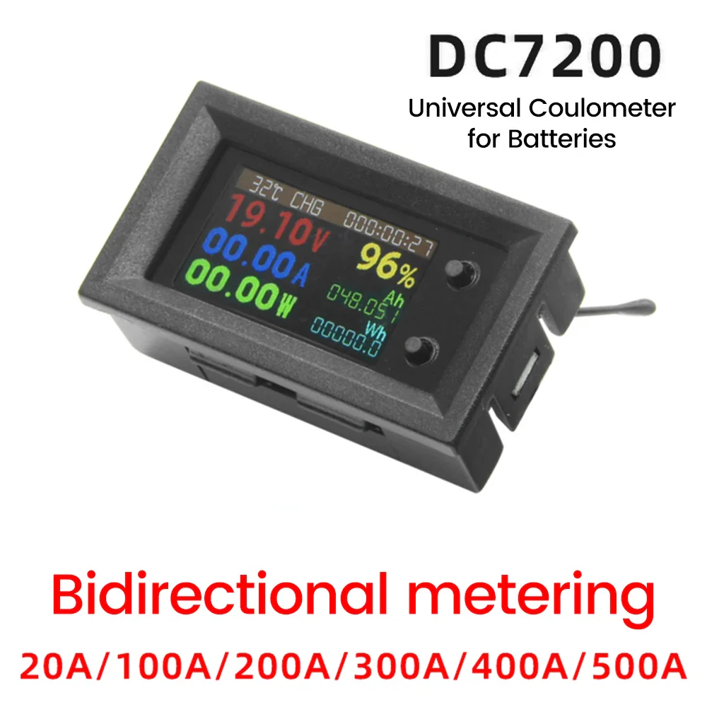 DC7~200V Digital Power Energy Voltmeter Ammeter Bi-Directional Metering Coulometer Battery Tester 9 in 1 Multi-Function Tester - Image 13