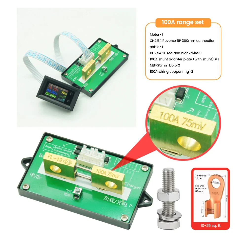 DC7~200V Digital Power Energy Voltmeter Ammeter Bi-Directional Metering Coulometer Battery Tester 9 in 1 Multi-Function Tester - Image 15