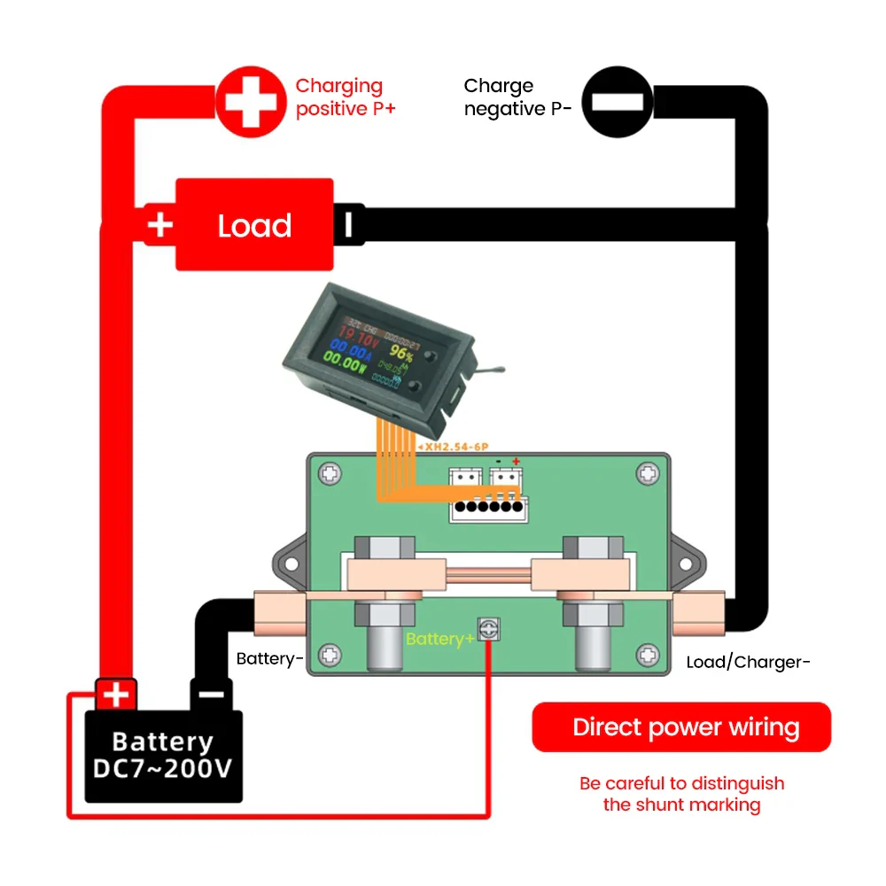 DC7~200V Digital Power Energy Voltmeter Ammeter Bi-Directional Metering Coulometer Battery Tester 9 in 1 Multi-Function Tester - Image 5