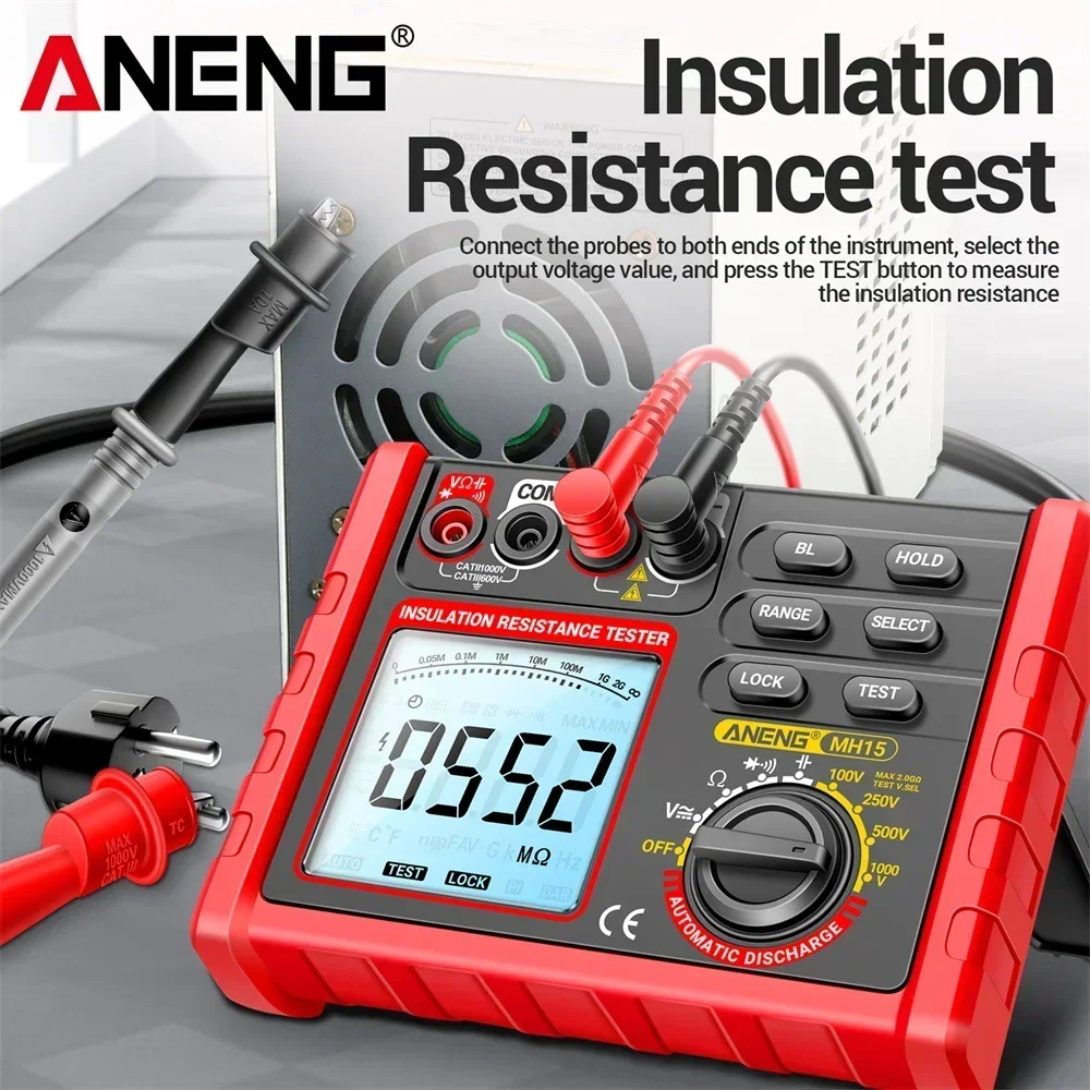 ANENG MH15 Digital Megohmmeter  Insulation Resistance Tester  Earth Megometro 6000 Count Multifunctional Ohm Tester High Voltage - Image 2