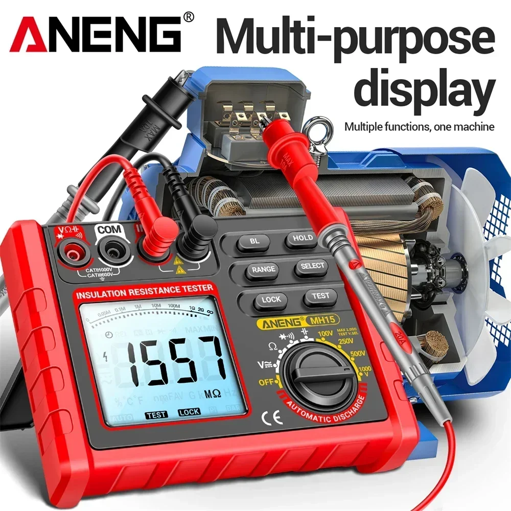 ANENG MH15 Digital Megohmmeter  Insulation Resistance Tester  Earth Megometro 6000 Count Multifunctional Ohm Tester High Voltage - Image 3