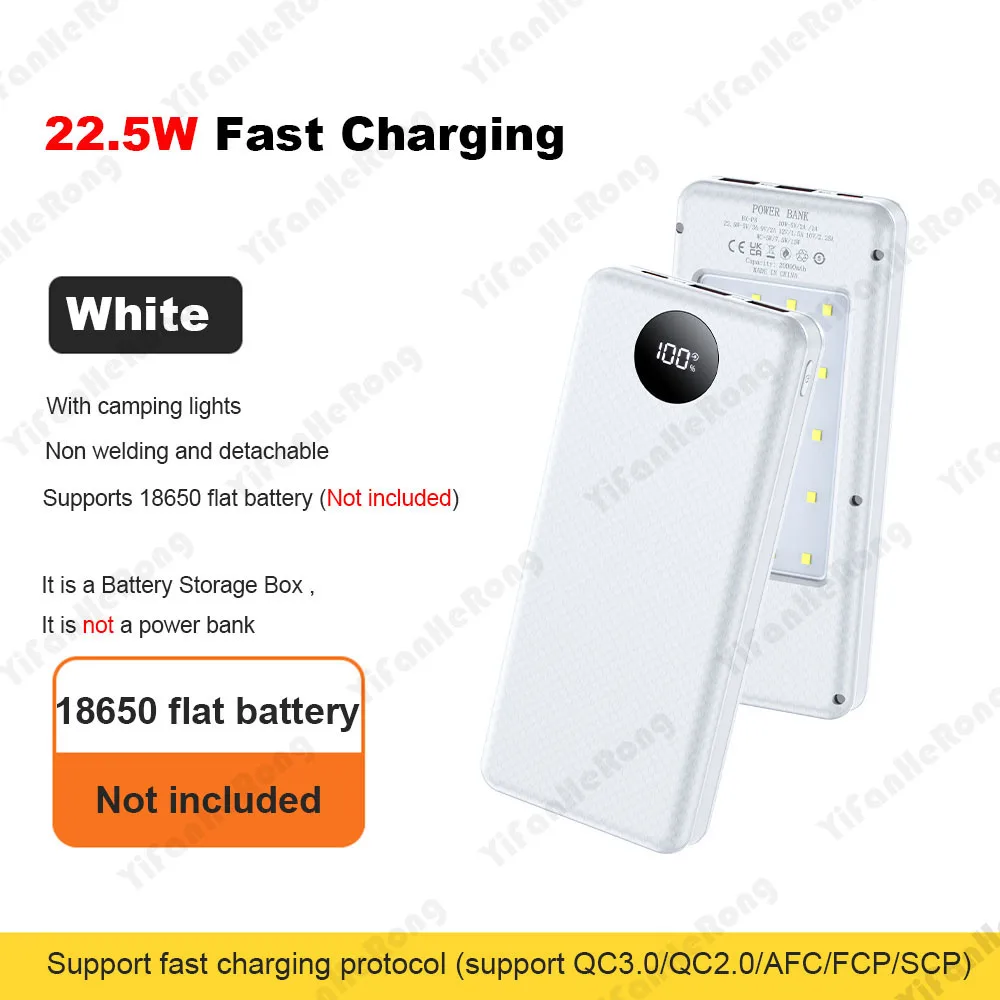 DIY Dual USB Type C Box 18650 Battery Power Case Digital Display for 8x18650 Battery Charging Outer Case QC3.0 PD22.5W Wireless - Image 10