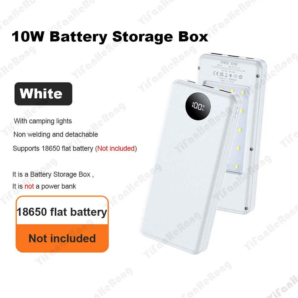 DIY Dual USB Type C Box 18650 Battery Power Case Digital Display for 8x18650 Battery Charging Outer Case QC3.0 PD22.5W Wireless - Image 12